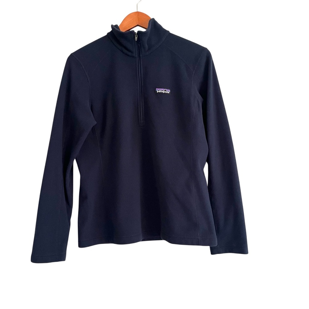Patagonia Micro D Quarter Zip Fleece Pullover Sz M Navy Gorpcore Granola Girl